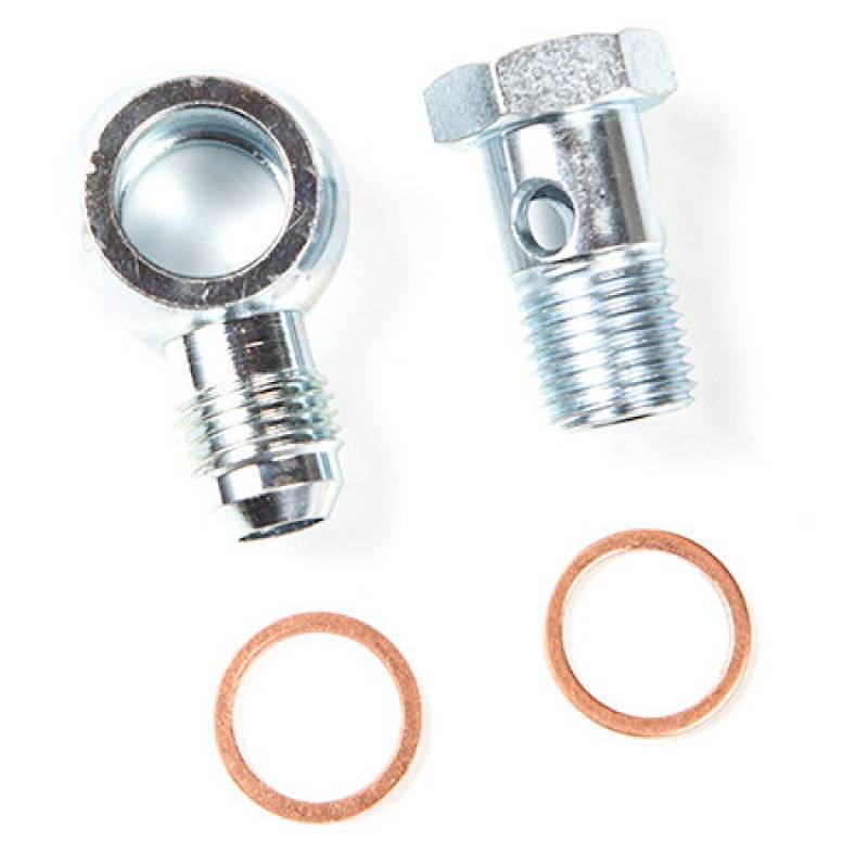 ATP Steel Banjo Fitting 14mm Hole -6AN Male Flare Fitting Kit - Long Nose  Version (1/2in longer)