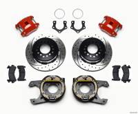 Wilwood D154 P/S P-B Kit Drilled-Red Mopar/Dana 2.36in Off w/Snap Ring Bearing - 140-12214-DR