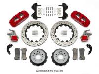 Wilwood AERO4 / MC4 Rear Kit 14.00 Drilled Red Currie Pro-Tour Unit Bearing Floater - 140-14263-DR