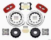Wilwood AERO6 Front Hat Kit 14.00 Drilled Red 2007-2011 BMW E90 Series w/Lines - 140-13582-DR