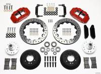 Wilwood Narrow Superlite 6R Front Hub Kit 12.88in Drilled Red 1968-1969 Mustang Disc Spindle - 140-10219-DR