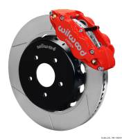 Wilwood Narrow Superlite 6R Dust Seal Front Hub Kit 14.00in Red w/ Lines 04-06 GTO - 140-15408-R