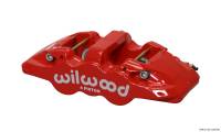 Wilwood Caliper-Aero4 - Red 1.12/1.12in Pistons 1.10in Disc - 120-13338-RD