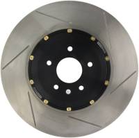 StopTech - StopTech AeroRotor 2 Piece Black Hat Zinc Coated Rotor Slotted; Front Left - 129.34106.33