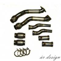 AR Design - AR Design B5 S4 Hi-Flo Downpipes - RS6 Flanges V-Band Swappable Off-road / Catted pipes