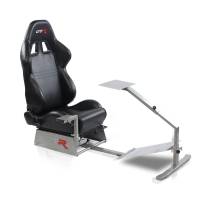 GTR Simulator - GTR Simulators Touring Model Simulator with Silver Frame and Adjustable Leatherette Racing Seat