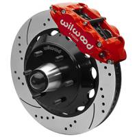 Wilwood 63-87 C10 FNSL6R Front Big Brake Kit 14in drill/slot 6x5.5 BP for drop spindles - Red - 140-16458-DR
