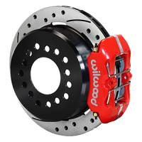 Wilwood Dynapro 12 Bolt Low-Pro Rear Kit w/ E-Brake 11in Drilled & slotted / 2.75-2.81in off - Red - 140-14400-DR