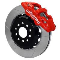 Wilwood 63-87 Chevy C10/C15 AERO6 Front Brake Kit Red Caliper 14.25in GT Slotted Rotor - 140-16780-R
