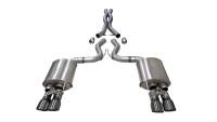 Corsa 2018-2023 Ford Mustang GT Fastback 5.0L 3in Cat-Back System Dual Rear Exit w/ 4in GunmetalTips - 21001GNM