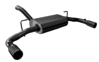 Corsa 2018-2025 Jeep Wrangler JL 2.5in Dual Rear Exit Black Tips Sport Axle-Back Exhaust - 21014BLK