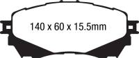 EBC 14+ Mazda 6 2.5 Greenstuff Front Brake Pads - DP22170