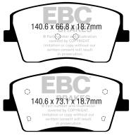 EBC 2018+ Volvo XC40 T4 Greenstuff Front Brake Pads - DP22365
