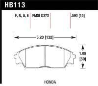 Hawk Honda/ Acura 88-91 Civic Wagon/90-91CRX Si/ 88-90 Prelude S HPS Street Front Brake Pads - HB113F.590
