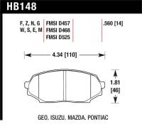 Hawk 89-93 Miata Blue 9012 Race Front Brake Pads D525 - HB148E.560