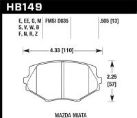 Hawk 94-05 Mazda Miata (NA/NB) Black Race Front Brake Pads - HB149M.505