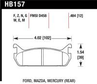 Hawk 89-93 Miata HPS Street Rear Brake Pads (D458) - HB157F.484