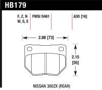 Hawk 2/1989-1996 Nissan 300ZX Base (Excl. Turbo) HPS 5.0 Rear Brake Pads - HB179B.630