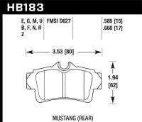 Hawk 2001-2001 Ford Mustang Bullitt 4.6 HPS 5.0 Rear Brake Pads - HB183B.585