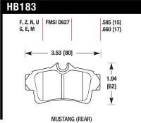 Hawk 94-04 Ford Mustang Performance Ceramic Street Rear Brake Pads - HB183Z.660