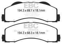 EBC 15+ Ford F150 2.7 Twin Turbo (2WD) Extra Duty Front Brake Pads - ED93034