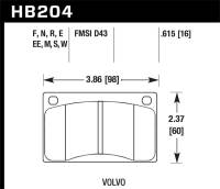 Hawk 90-93 Volvo 240 / 75-89 Volvo 245 HT-10 Race Front Brake Pads - HB204S.615