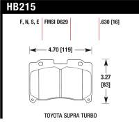 Hawk 93-98 Toyota Supra TT HT-10 Race Front Brake Pads - HB215S.630