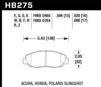 Hawk Acura/ Honda Performance Ceramic Street Front Brake Pads - HB275Z.620