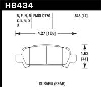 Hawk 2004-2006 Subaru Baja Sport HPS 5.0 Rear Brake Pads - HB434B.543
