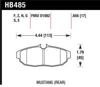 Hawk 08-09 Ford Mustang Bullitt / 05-12 GT / 07-08 Shelby GT HT-10 Race Rear Brake Pads - HB485S.656