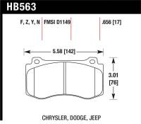 Hawk 06-07 Dodge Magnum SRT8 / 06-09 Challenger SRT8 / 05-07/09 Chrysler 300 C SRT8 HP Plus Street F - HB563N.656