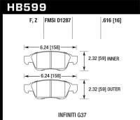 Hawk 14-15 Infiniti Q60 HPS 5.0 Front Brake Pads - HB599B.616