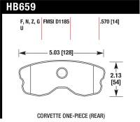 Hawk 06-10 Chevy Corvette (Improved Pad Design) Rear HPS Street Brake Pads - HB659F.570