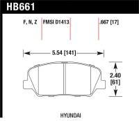 Hawk 10 Hyundai Genesis Coupe (w/o Brembo Breaks) HPS Street Front Brake Pads - HB661F.667