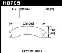 Hawk Chevy/GMC Express/Silverado/Savana/Sierra 15/25/35/4500 Super Duty Rear Street Brake Pads - HB705P.776