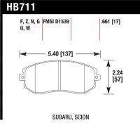 Hawk 13 Subaru BRZ / 13 Scion FR-S Perf. Ceramic Front Street Brake Pads - HB711Z.661