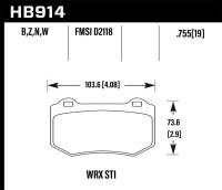 Hawk 2018 Subaru WRX STI DTC-30 Rear Brake Pads - HB914W.580