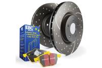 EBC 17-22 Honda Civic Type-R (FK8) GD Sport Slotted and Dimpled Rear Yellowstuff Pads & Rotors - S5KR1760