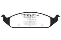 EBC 95-97 Chrysler Cirrus 2.4 (14in Wheels) Ultimax2 Front Brake Pads - UD650
