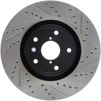 StopTech 05-10 Subaru Impreza WRX/STi Slotted & Drilled Left Front Rotor - 127.47022L