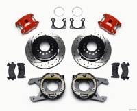 Wilwood D154 P/S P-B Kit Drilled-Red Big Ford 2.36in Offset - 140-12213-DR