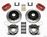 Wilwood Dynapro Dust-Boot P/S Park Brake Kit Drilled Red Small Ford 2.50in Offset - 140-13206-DR