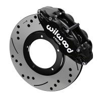 Wilwood 69-83 Porsche 911 Front Superlite Brake Kit 3.5in MT Drilled & Slotted - Black - 140-16679-D