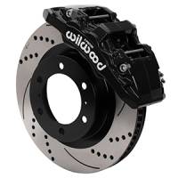 Wilwood 15-21 Toyota 4Runner Aero6-DM Black Front Brake Kit - Drilled & Slotted - 140-17284-D