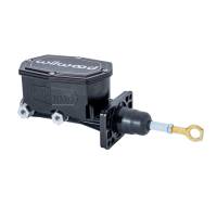Wilwood Compact Tandem Master Cylinder w/ Mopar 4 Bolt Flange w/ Pushrod 1in Bore - Black - 260-16854-BK
