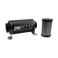 DeatschWerks Stainless Steel 5 Micron Universal Inline Fuel Filter Housing Kit (110mm) - 8-03-110-005K