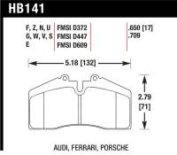 Hawk 94-96 Ferrari 456GT Rear / 91-94 Porsche 911 Rear / 94-98 Porsche 911 Front / 86-91 Porsche 928 - HB141G.650