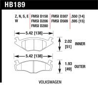Hawk Blue 9012 Brake Pads Volkswagen - HB189E.595