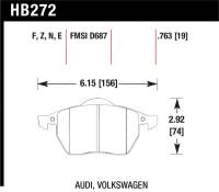 Hawk 00-06 Audi TT/00-06 TT Quattro 1.8L / 99-04 VW Golf GTI 2.8L Blue 9012 Race Front Brake Pads - HB272E.763