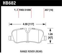 Hawk 05-09 Range Rover LR3 D1099 LTS Street Rear Brake Pads - HB682Y.657
